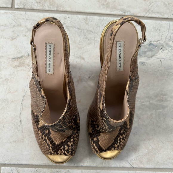 Dries Van Noten Python Snakeskin Sandals Platform Wedge Pumps Peep Toe
Size 39.5 - Picture 15 of 16